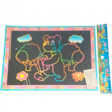 Набор для детского творчества Гравюра-раскраска &quot;Мишка и цветы&quot; — Городок мастеров
