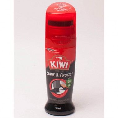 Крем-блеск для обуви черный Kiwi &quot;Shine&amp;Protect&quot; жидкий для гладкой кожи 75 мл — Городок мастеров