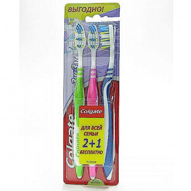 Зубная щётка Colgate Зигзаг  средняя 2+1 — Городок мастеров
