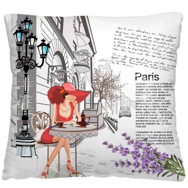 Подушка декоративная 40х40 см &quot;Кафе в Париже&quot; Волшебная ночь — Городок мастеров