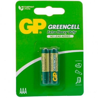 Батарейка LR3ААА GP GreenCell BL-2 2шт — Городок мастеров