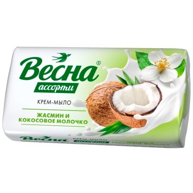 Крем-мыло туалетное Весна &quot;Жасмин и Кокосовое молочко&quot; 90 г — Городок мастеров