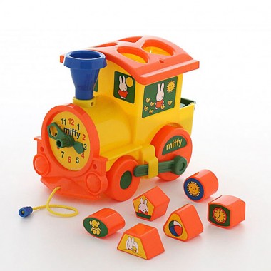 Игрушка паровозик Миффи с 6 кубиками логический №1 — Городок мастеров