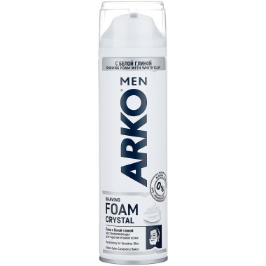 Пена для битья с белой глиной Arko Crystal для чувствительной кожи 200 мл — Городок мастеров