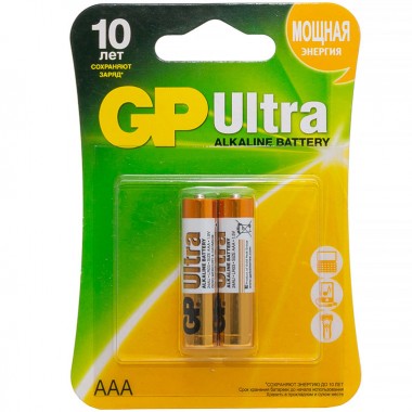 Батарейка LR3ААА GP Ultra Alkaline BL-2 2шт — Городок мастеров