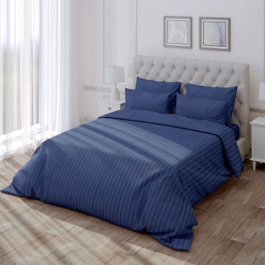 Комплект постельного белья 2-спальный, Verossa &quot;Stripe Indigo&quot;  наволочки 70х70 см, сатин, 70004 23 2022 — Городок мастеров