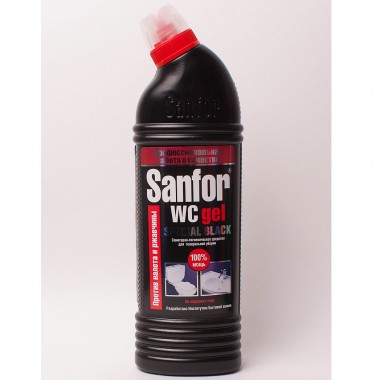 Чистящее средство Санфор 750 мл гель для унитаза чистка и дезинфекция Black — Городок мастеров