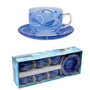 Набор чайный 220 мл 6 персон 12 предметов &quot;Plenitude Blue&quot; Luminarc — Городок мастеров