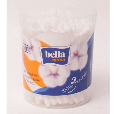 Ватные палочки Bella Сotton 100 шт круглая упаковка — Городок мастеров