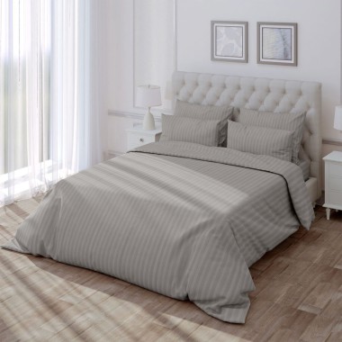 Комплект постельного белья 1,5-спальный, Verossa &quot;Stripe Gray&quot; наволочки 70х70 см, сатин, 70032 23 1530 738050 — Городок мастеров