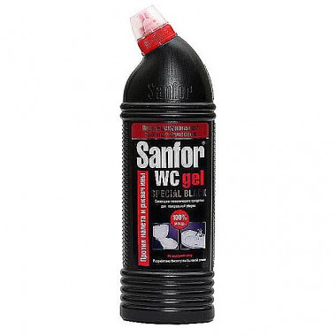 Чистящее средство Санфор 1000 мл гель для унитаза чистка и дезинфекция Black — Городок мастеров
