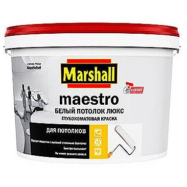 Краска для отделки потолков Maestro Белый Потолок Люкс мат 2.5л — Городок мастеров
