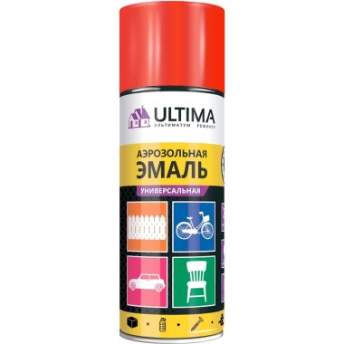 Эмаль аэрозольная Ultima красная универсальная 520мл RAL3020(12) — Городок мастеров