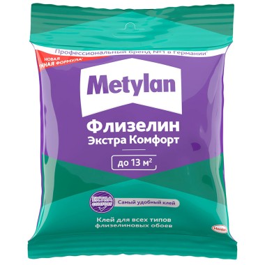 Клей обойный Mетилан флизелин экстра комфорт 90г (1/24) — Городок мастеров