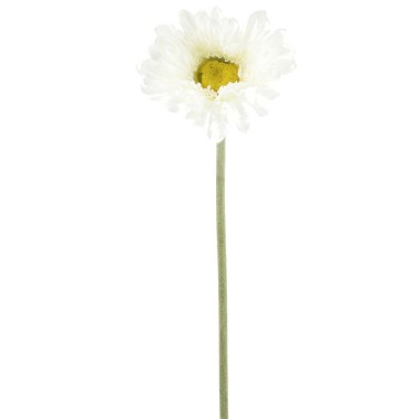 Цветок искусственный  57 см Гербера белая Gloria Garden — Городок мастеров