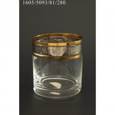 Набор стаканов Классик для виски 280мл 6шт отвод золото панто цветок — Городок мастеров