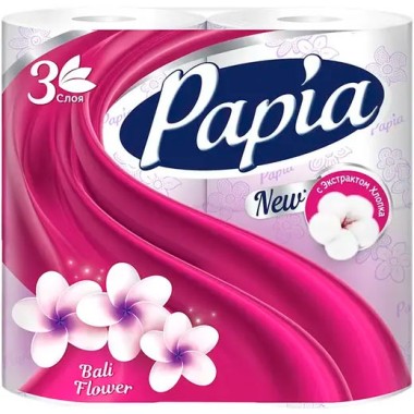 Т/б HAYAT Papia 3сл Bali Flower 4шт(14) — Городок мастеров