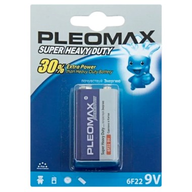 Батарейка 6F22 Крона Samsung Pleomax 1шт бл/1 — Городок мастеров