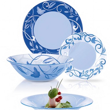 Набор столовой посуды на 6 персон Luminarc &quot;Plenitude Blue&quot; 19 предметов N4783 — Городок мастеров