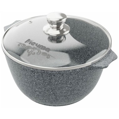 Кастрюля алюминиевая 4 литра Мечта &quot;Premium grey&quot; с антипригарным покрытием, 44901 — Городок мастеров