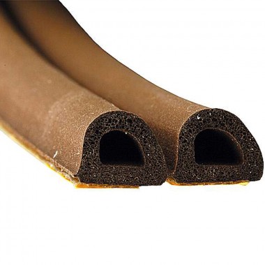 Уплотнитель самоклеющийся Remontix на резиновой основе профиль D 9х7,5 мм коричневый 6 м — Городок мастеров