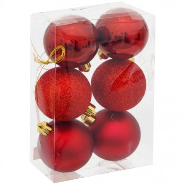 Шары новогодние Ремеко набор из 6 шаров D6 см 753630 — Городок мастеров