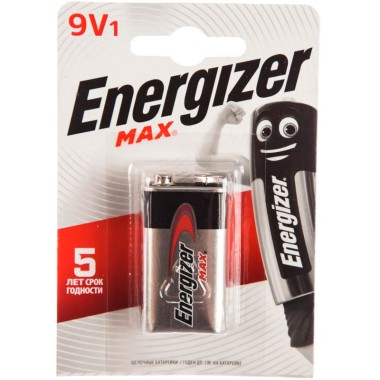 Батарейка 6LR61 Energizer max BL-1 9V 1шт (12) — Городок мастеров