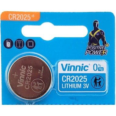 Батарейка CR2025 Vinnic 3V 1шт бл/5 — Городок мастеров