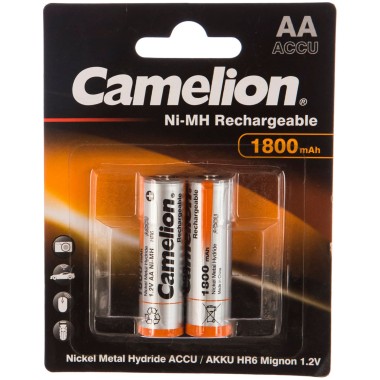 Батарейка AA-1800mAh аккумулятор Camelion Ni-Mh BL-2 1.2V 2шт — Городок мастеров