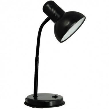 Настольная лампа с гибкой стойкой E27 1х60W НТ/MT2077А Ультра Лайт 53042 цвет черный — Городок мастеров