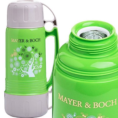 Термос для напитков 1 литр Mayer&amp;Boch стеклянная колба 2 чашки 22601 — Городок мастеров