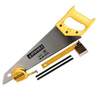 Набор Stayer Standard для столярных работ: ножовка по дереву 400 мм  угольник — Городок мастеров