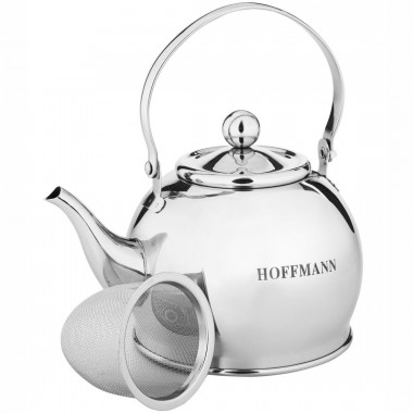 Чайник из нержавеющей стали 1,2 литра Hoffmann с сеткой HM 55109 — Городок мастеров