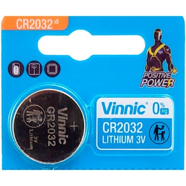 Батарейка CR2032 Vinnic 3V 1шт бл/5 — Городок мастеров