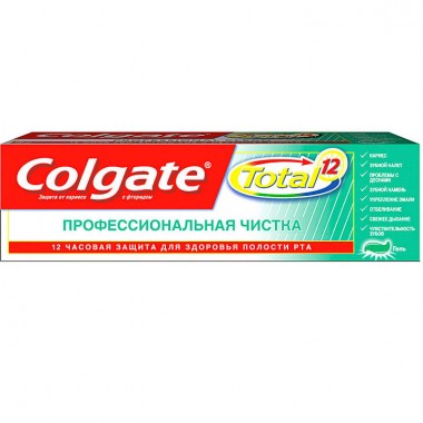 Зубная паста Colgate Тотал &quot;Профессиональная чистка&quot; гель 75 мл — Городок мастеров