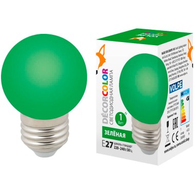 Лампа 1W E27 шар зеленый — Городок мастеров