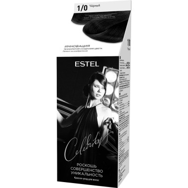 Краска-уход для волос Estel Celebrity №1/0 черный — Городок мастеров