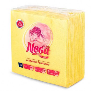 Салфетки бумажные Nega 25х25 см 100 шт однослойные цветные — Городок мастеров