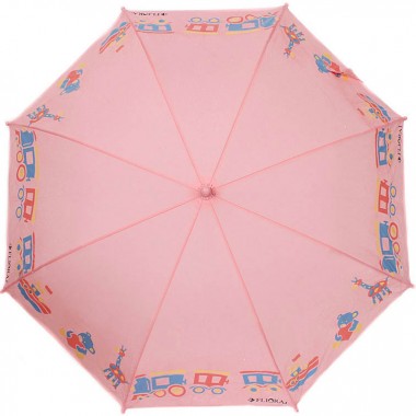 Зонт детский d=98 см механический Flioraj &quot;Веселая карусель&quot; с проявляющимся рисунком, трость, розовый — Городок мастеров