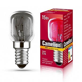 Лампа накаливания для духовок +300° Camelion 15/РТ/CL/E14 12979 — Городок мастеров