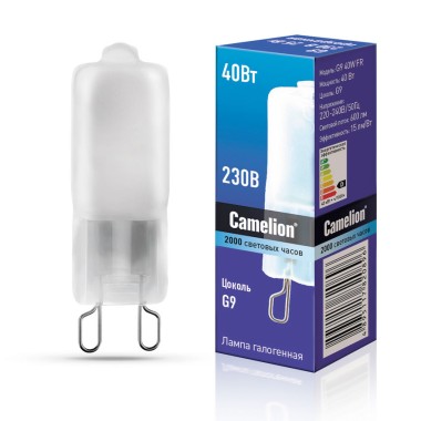 Лампа галоген Camelion JCD 230В 40W G9 CL капсульная матовая — Городок мастеров