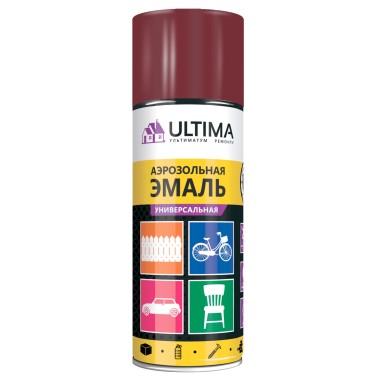 Эмаль аэрозольная Ultima винно-красная универсальная 520мл RAL3005(12) — Городок мастеров