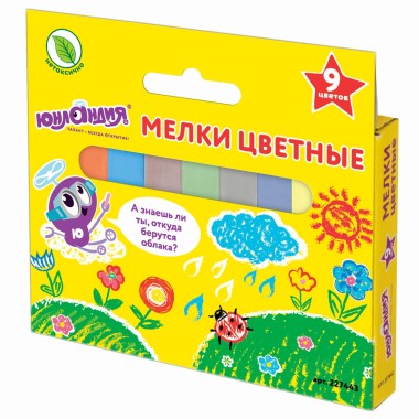 Н-р цв мелков Юнландик и окружающий мир 9шт (40) — Городок мастеров
