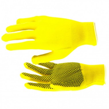 Перчатки нейлоновые ПВХ-покрытие &quot;Точка&quot; 13 класс, размер L, цвет лимон — Городок мастеров