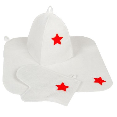 Набор для бани &quot;С Днем защитника отечества&quot; (шапка,рукавица,коврик) СА025 — Городок мастеров