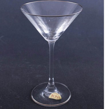 Набор бокалов для мартини Оптика 180 мл 6 шт отводка платина — Городок мастеров