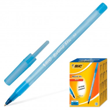 Ручка шариковая синяя Bic Round Stik 141766 1 шт — Городок мастеров