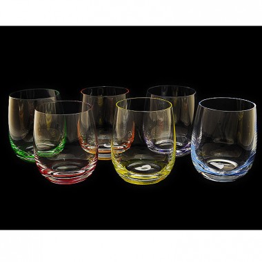 Набор стаканов для виски 460 мл Rona цветное дно 6 шт — Городок мастеров