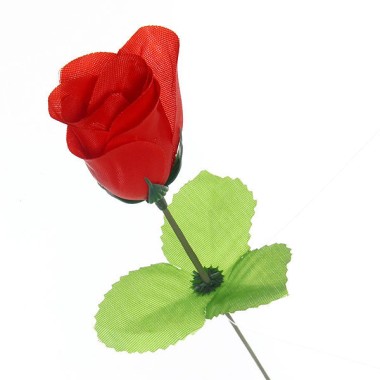 Цветок искусственный 32 см Роза красная — Городок мастеров