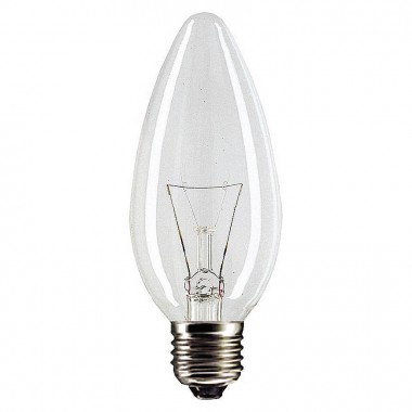Лампа накаливания Philips B35 60W E27 CL свеча прозрачная ЛОН В35 60W CL Е27 — Городок мастеров